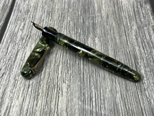 Parker Green Marble Celluloid Fountain Pen AS-IS Untested