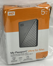 WD 5TB My Passport Ultra for Mac Portable HDD, Silver *NEW -See Box*