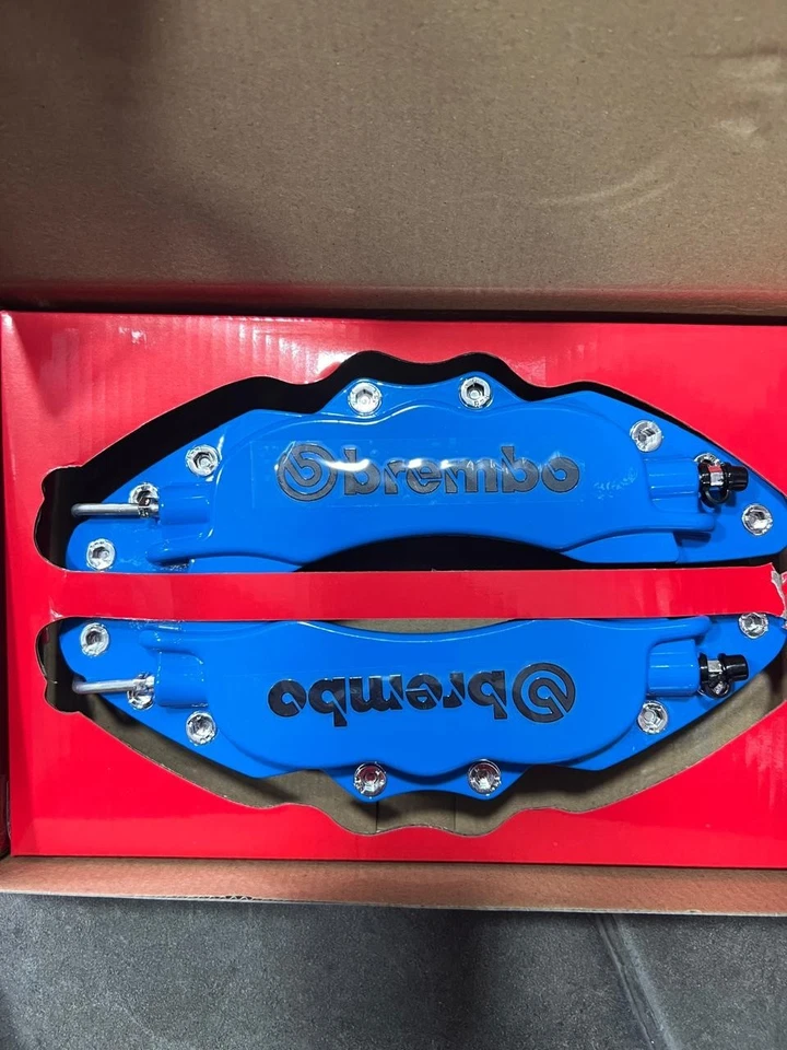 4PCS Red Brembo Style Brake Caliper Covers Full Set Front Rear Universal Car - Image 3 of 4