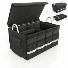 Kofferraum Organizer Auto Tasche Faltbar Deckel Groß 60cm Schwarz Verstärkt