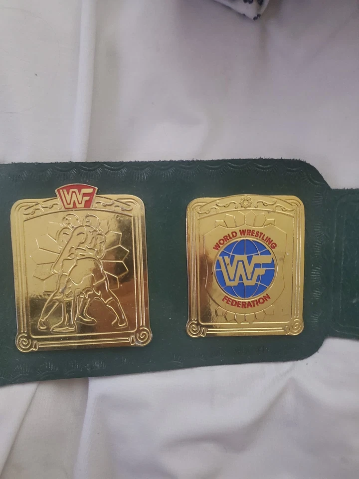 Custom WWF European championship belt with a green strap! - Image 4 of 4