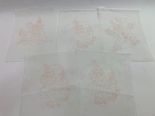 Lot of 5 Circus Clowns Picture to Paint or Embroider TRI CHEM Liquid Embroidery