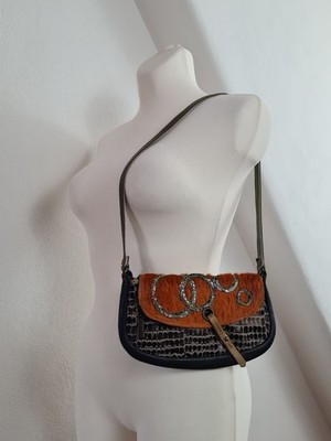 Handtasche PISAVERDE Unikat! Leder Fell Hippie Gypsy Ibiza Umhängetasche
