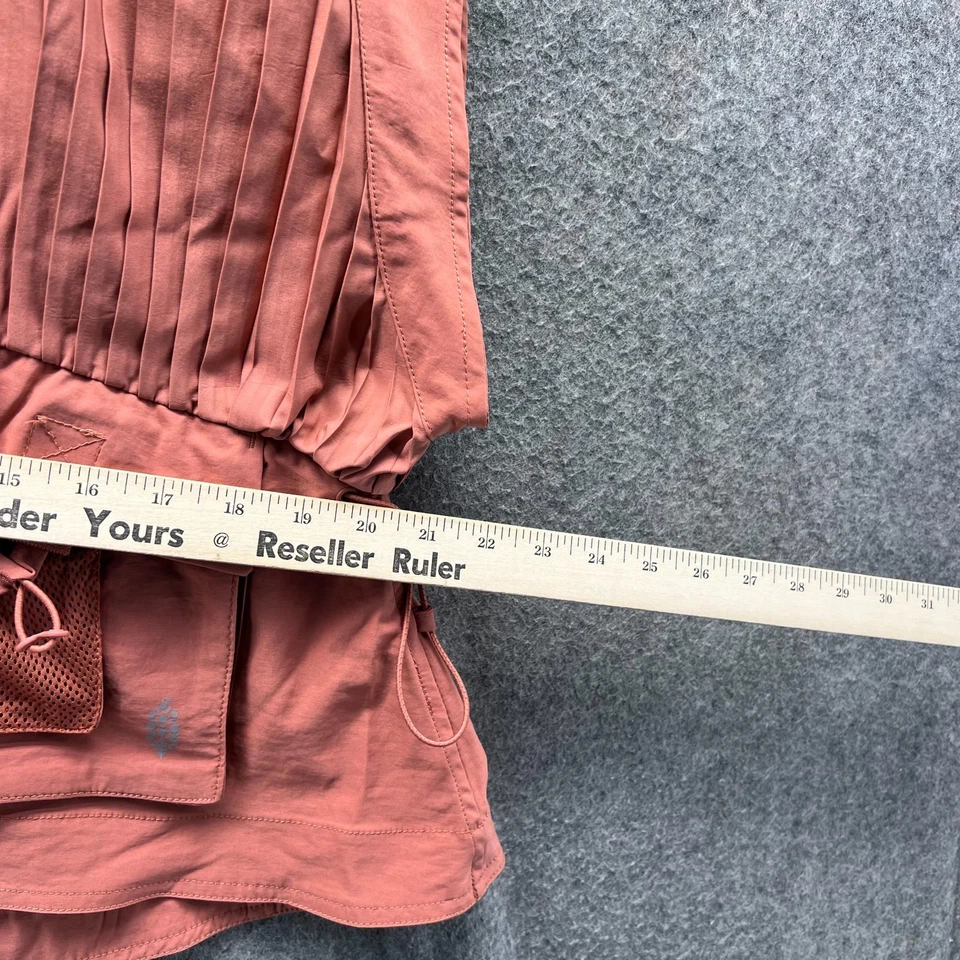 Free People Movement Vest Women XS Terracotta Pleated Utility Pocket Zip Hooded - Image 4 of 4