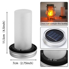 Solar LED Light Flame Candle Outdoor Light Mason Jar Garden Solar Wick