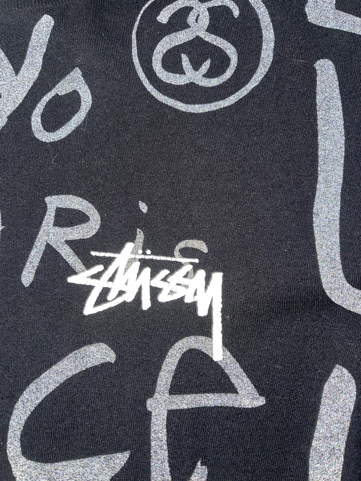 Stussy T-Shirt Y2K Vintage All-Over Print AOP Reflective Men's M - Image 2 of 4