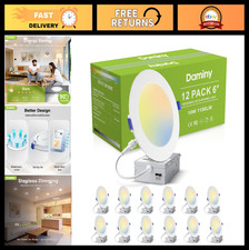 12 Pack 6" Ultra-Thin LED Recessed Lights, Dimmable, 5CCT, 10W 1100LM, Junction