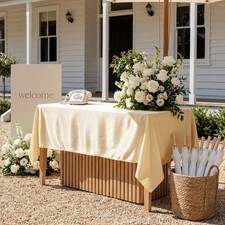 Smooth Satin Tablecloth,for 6-8ft Table, Weddin Birthday Banquet In/Outdoor Deco