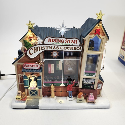 Lemax Rising Star Christmas Cookies In Box Animated Sound Village Bakery 35557 - Picture 2 of 24