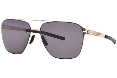 Ic! Berlin Jonathan I. Sunglasses Men's Rose Gold/Black Lenses Pilot Style 56mm