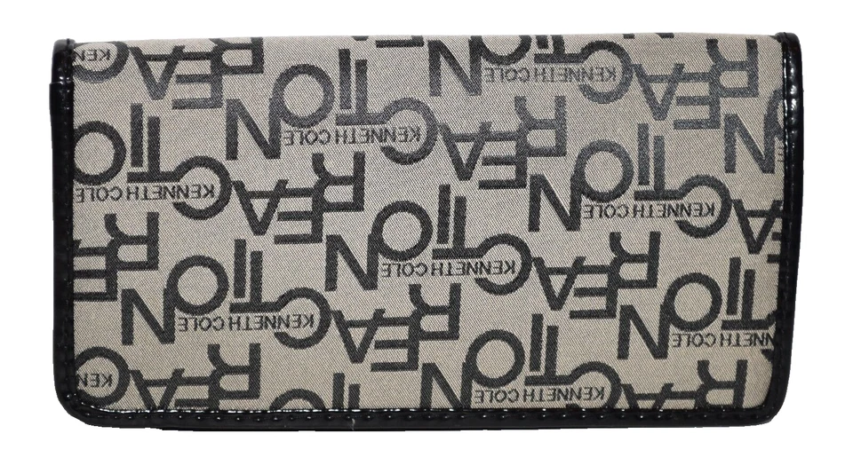 Kenneth Cole Reaction Gray Black Signature Fabric Organizer Wallet NWOT - Image 2 of 4