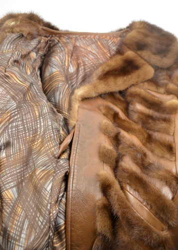 Abrigos para mujer Chaquetas Piel Cuero Genuino Real Marrón a Rayas Mujer Vintage Largo - Imagen 3 de 6