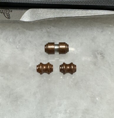 Flat Copper Thumb Stud & Aluminum Standoff For Benchmade 940-2 G10 Handle Knife