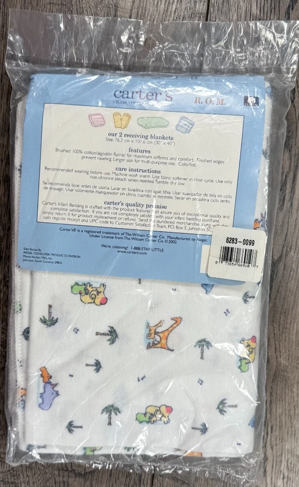 Bebé Nuevo Vintage Carter's John Lennon 2 Blancas Mantas de Recepción Foto 2 de 2