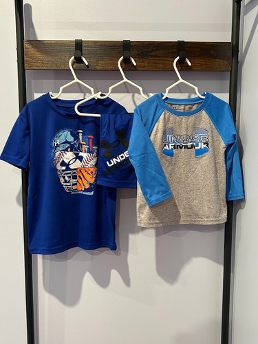 Under Armour Sport Graphic Print Outfit Set T-Shirt Short Blue Boys Kid Size 5 - Picture 4 of 5
