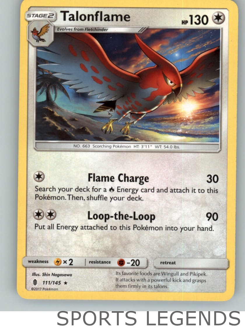 2017 pokemon Guardians Rising rare Talonflame 111/145