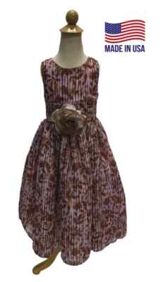 Floral Special Occasion Sundress with bow, belt and Crinoline built in 2-10