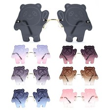 Child Size Kids Panda Bear Rimless Fun Party Shade Sunglasses