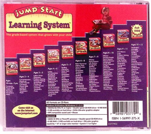 JUMP START: LEARNING SYSTEM 2ND GRADE PC CD-ROM 1996, KNOWLEDGE ADVENTURE CD5288 - Picture 2 of 4