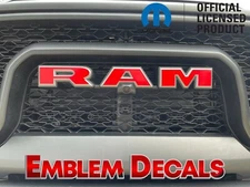 RAM REBEL Grill Emblem Decals 2019 2020 2021 2022 2023 SOLID COLORS & USA DESIGN
