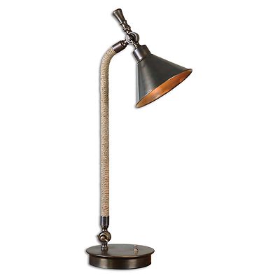 Retro Industrial Bronze Desk Task Lamp | Oxidized Metal Rope