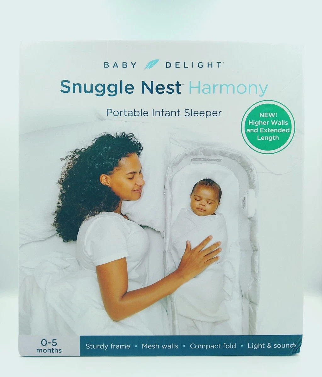 Baby delight snuggle nest harmony portable infant sleeper in silver clouds new arrivals