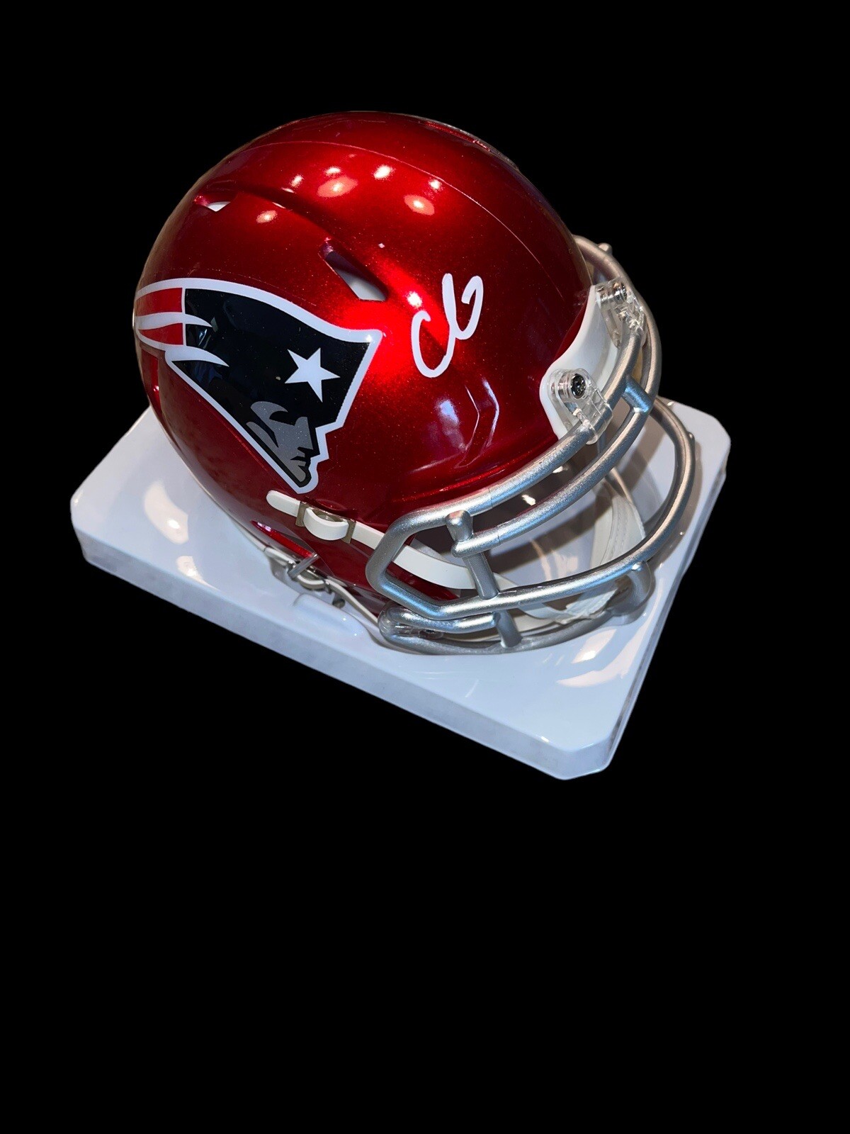 Christian Gonzalez Autographed Signed New England Patriots FLASH NFL MINI HELMET ROOKIE BAS 