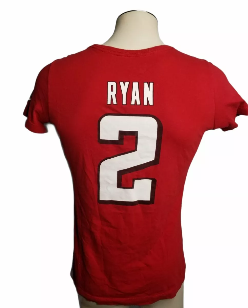 Womens L Matt Ryan 2 Atlanta Falcons NFL Football NIKE Red T shirt Double Sided