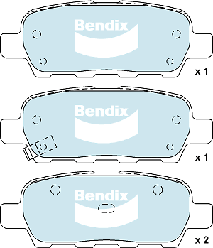 Brake Pads 4WD/SUV Bendix DB15094WD for Nissan Murano Z51 SUV 3.5 4x4 3.5LTP VQ3 - Bild 1 von 2