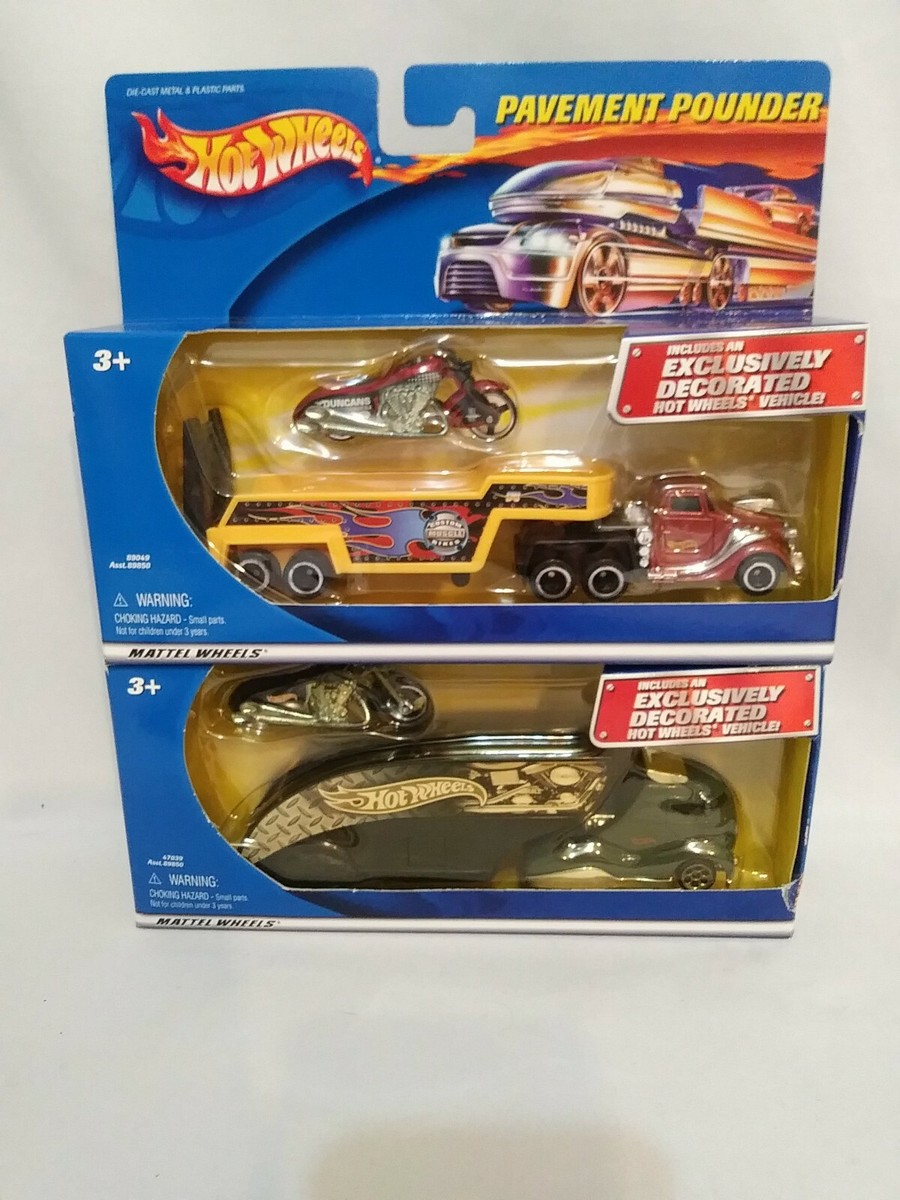 Hot Wheels Pavement Pounders Custom Trucks With Motorcycles