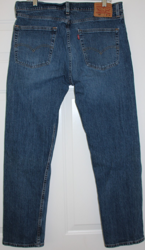 Levis 505 Jeans Mens 36x30 Straight Leg Denim Cotton Medium Wash - Afbeelding 3 van 7