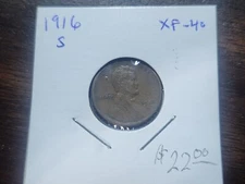 1916-S Lincoln Cent - XF - starting bid 50% off Greysheet List Price