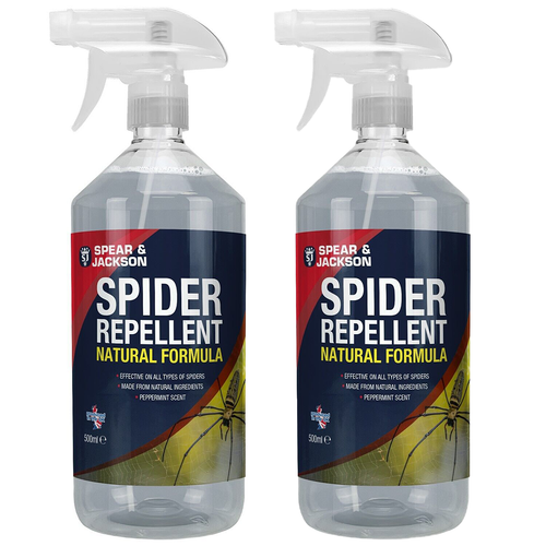 Spider Repellent 2 x 500ml Peppermint Scent Natural Ingredient Spear