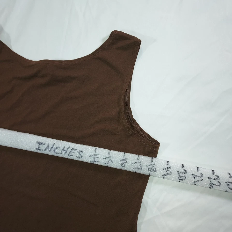 Camiseta sin mangas 'THE LOOK' elegante/negocios vintage años 90 Y2K Randolph Duke marrón cuello en V Foto 4 de 4