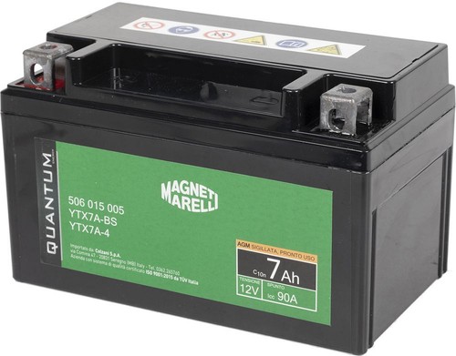 Magneti marelli batteria moto e scooter 7AH 12V 90A tecnologia AGM sigillata pol - Foto 4 di 6