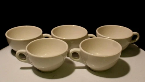 Lot Of Five(5) Vintage Syracuse China Heavy Restaurant Diner Style Coffee Cup