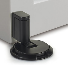Heavy Duty Windproof Door Stopper - No Drilling, 4 Pack, Matt Black