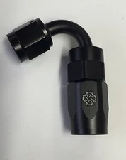 W66 -8AN / 120° degree Hose End / Oil Fuel /reusable / Swivel 8 AN Fitting BLACK