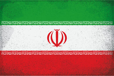 Blechschild 18x12 Iran Flag of iran Vintage Wand Deko Bar Kneipe Sammler Geschen