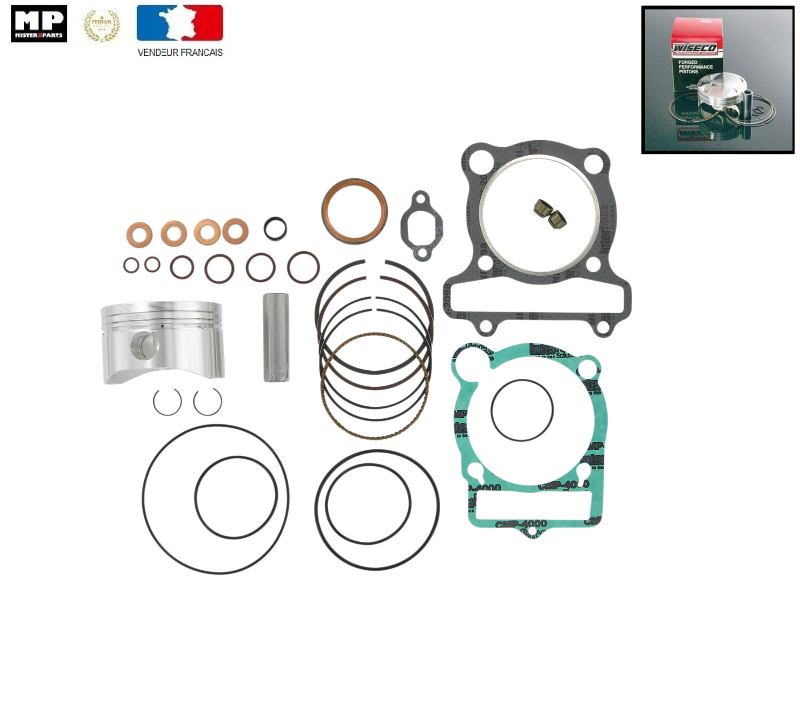 Kit piston forgé Wiseco 83mm et joints pour quad Yamaha YFM 350 Warrior