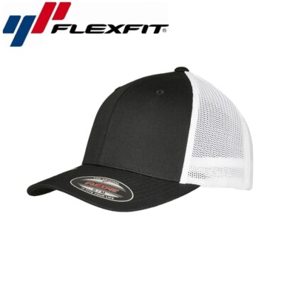 Flexfit Recycled Mesh Trucker Cap L/XL Schwarz Weiß