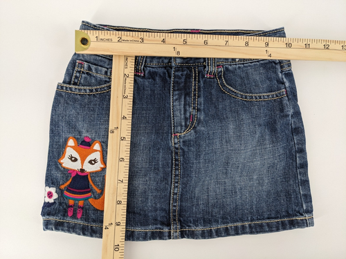 2013 Gymboree Fashionable Fox Denim Jean Skort Girl's Size 6 - Picture 7 of 9