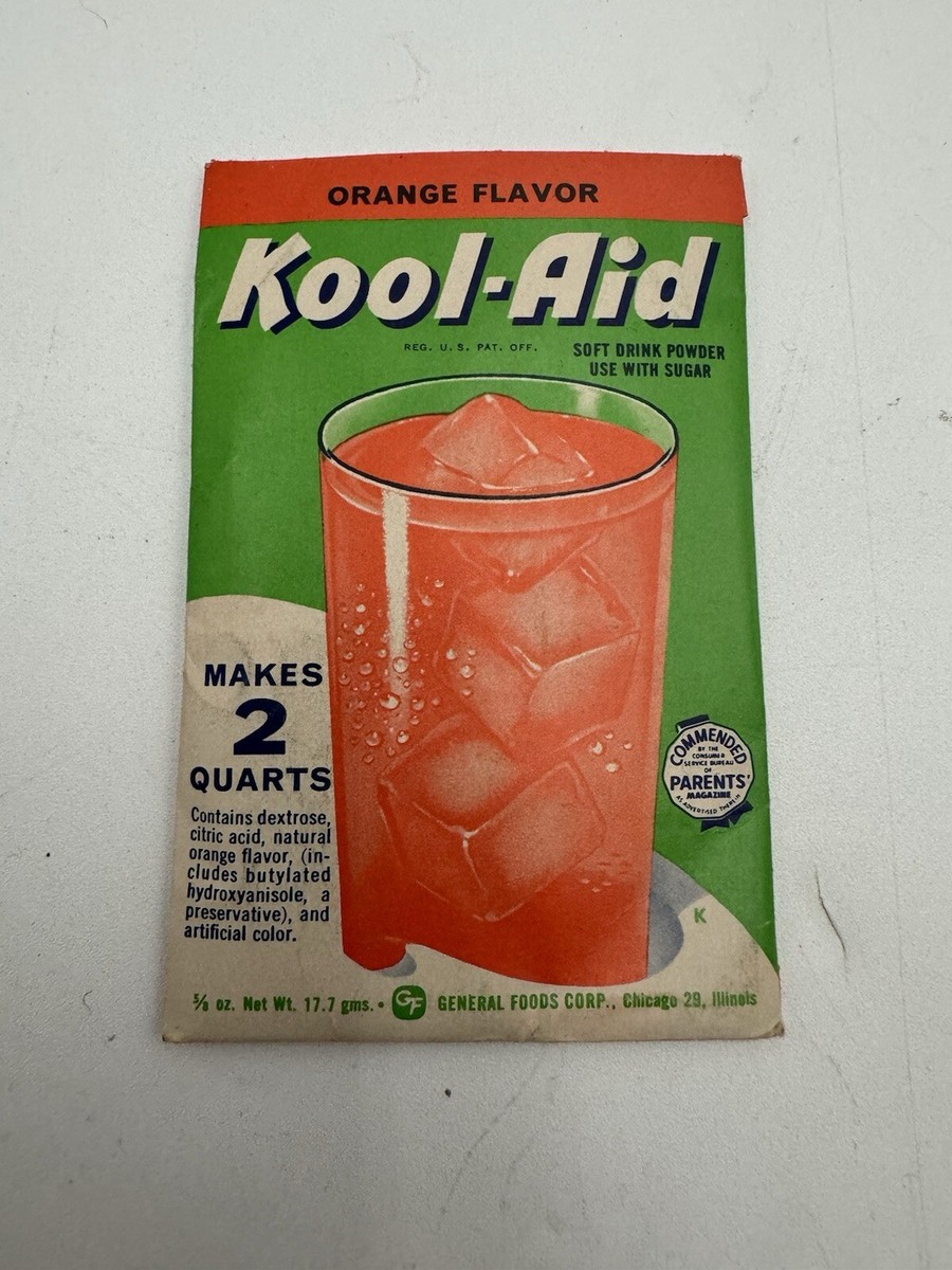 Vintage 1950s Kool-Aid Drink Orange Flavor Package New | eBay