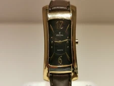 RETRO GOLD PLATED RECTANGULAR LADIES QUARTZ WATCH "FESTINA"/MOTHER OF PEARL DIAL