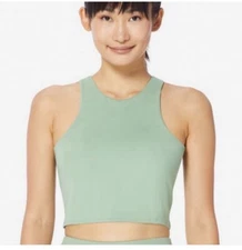 Ruby Ribbon Sport Crop Tank In Leaf Green  #1842 Sz 38 NEW!