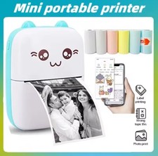 Impresora térmica portátil mini gato impresión foto bolsillo impresora térmica etiquetas 58 mm