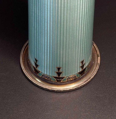 David-Andersen Sterling Silver & Guilloché Enamel Vase – Art Deco Egyptian (WeP) - Picture 15 of 15