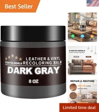 All-in-One Dark Gray Leather Repair Kit for Couches & Furniture Restoration