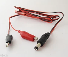 1set 1.5M/5ft 5.5x2.1mm 2.1 DC Male Plug to Dual Alligator Clip DC Power Cable