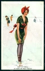 Artist Signed Butcher A. Fashion Lady Mode Bathing Beauty serie 1509 pc HR1513